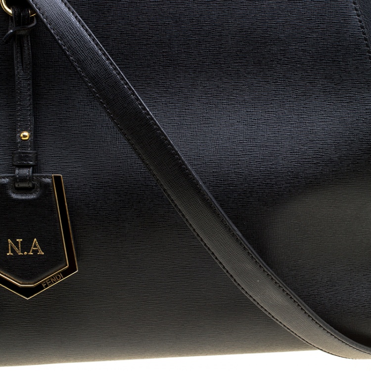 Pre Owned Fendi Black Saffiano Leather 2Jours Top Handle Bag
