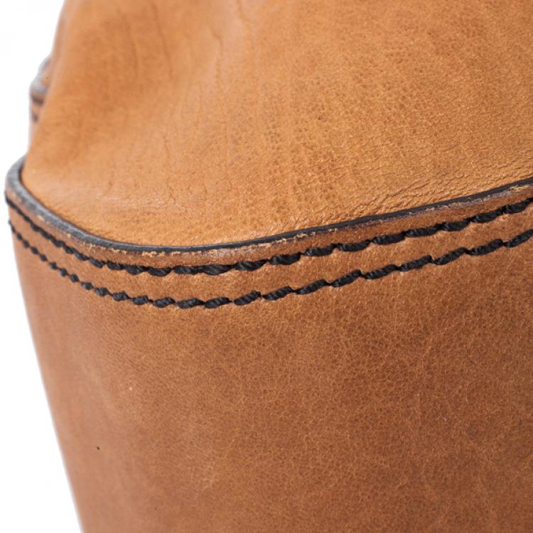 Pre Owned Fendi Brown Large Leather B Bag