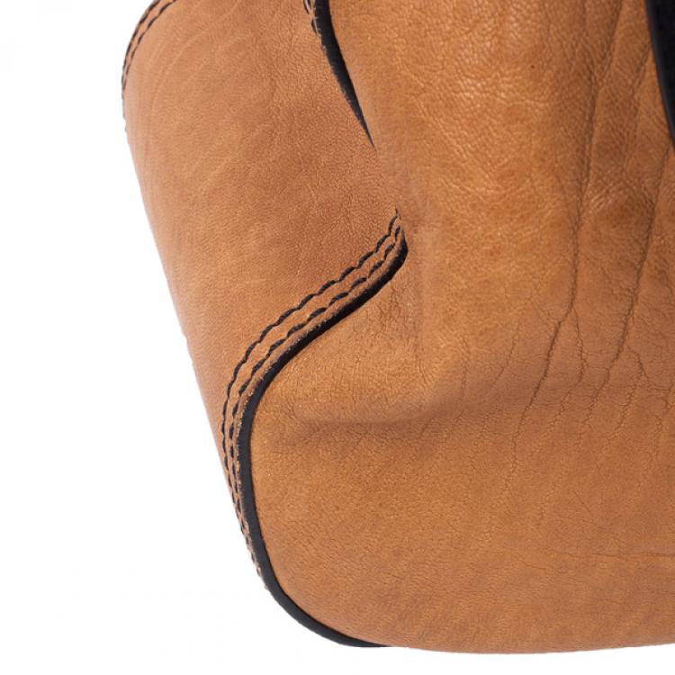 Pre Owned Fendi Brown Large Leather B Bag