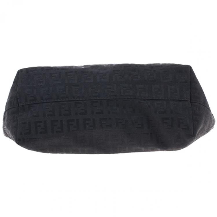Pre Owned Fendi Black Mini Zucca Tote