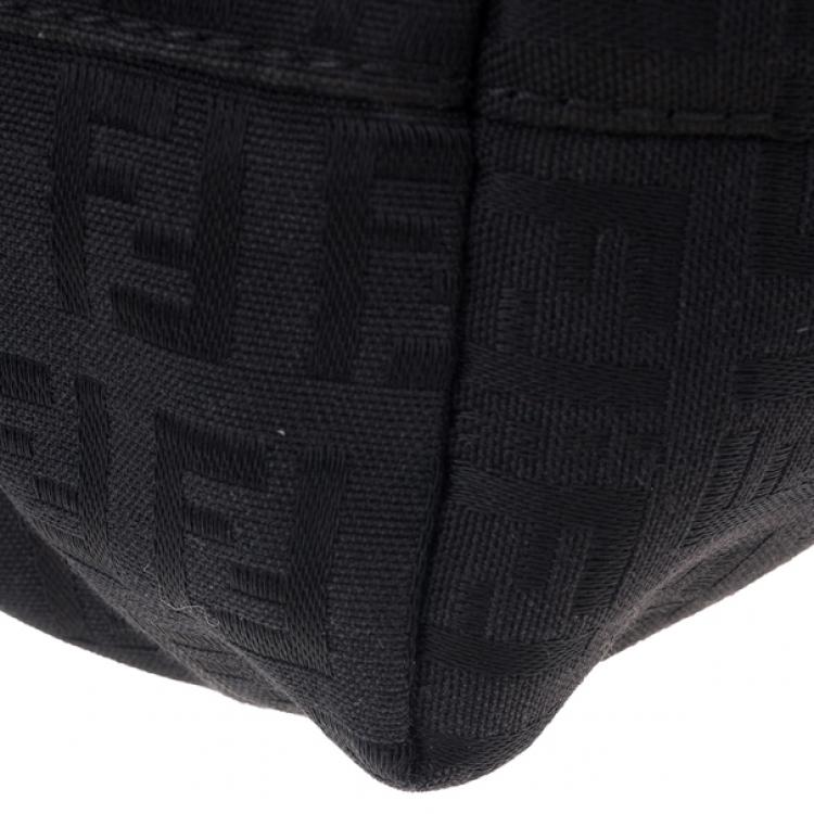 Pre Owned Fendi Black Mini Zucca Tote