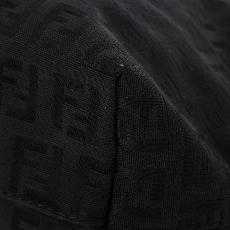 Pre Owned Fendi Black Mini Zucca Tote