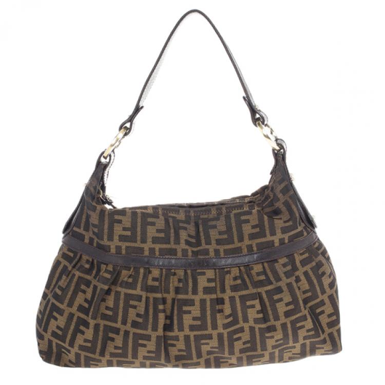 Pre Owned Fendi Chef Zucca Shoulder Bag