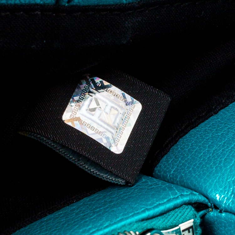 مملوكة مسبقًا Fendi Blue/Green Denim and Leather Petite 2Jours Top Handle Bag