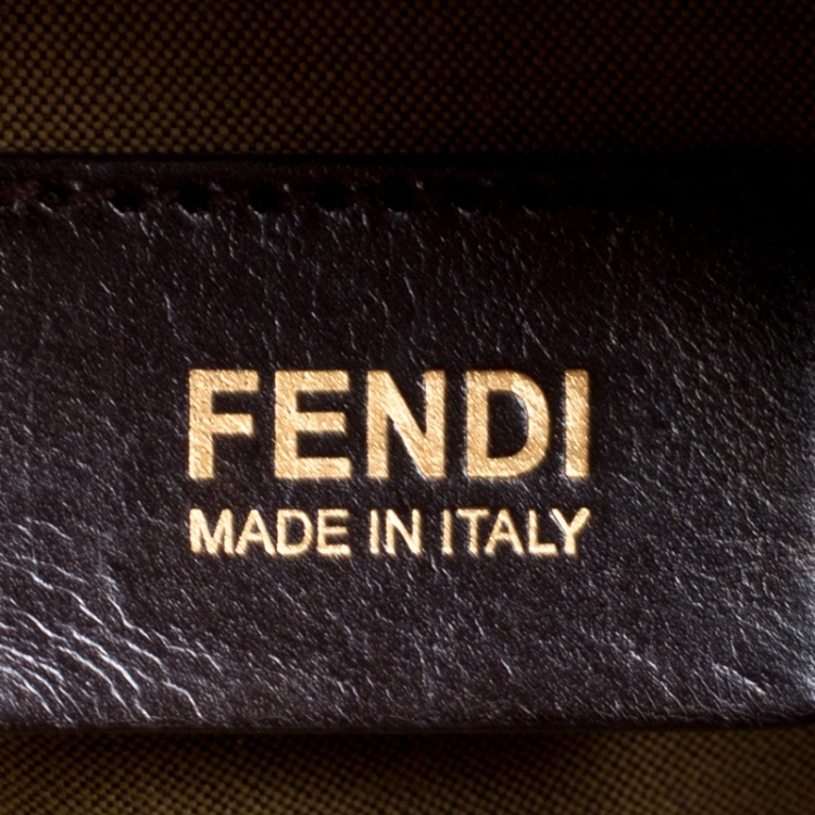 Pre Owned Fendi Tobacco Zucca Canvas and Leather Medium Chef Bauletto Bowler Bag