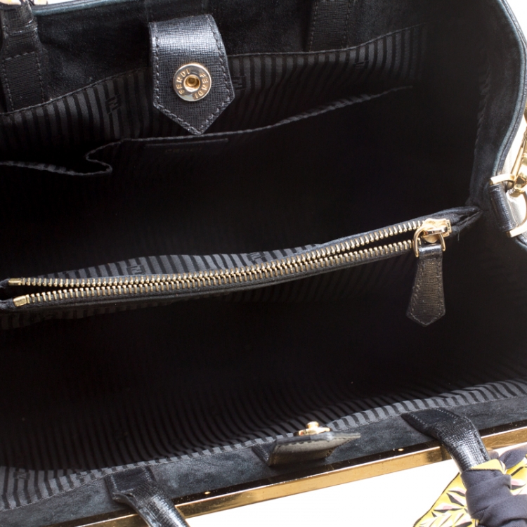 Pre Owned Fendi Black Leather 2Jours Top Handle Bag