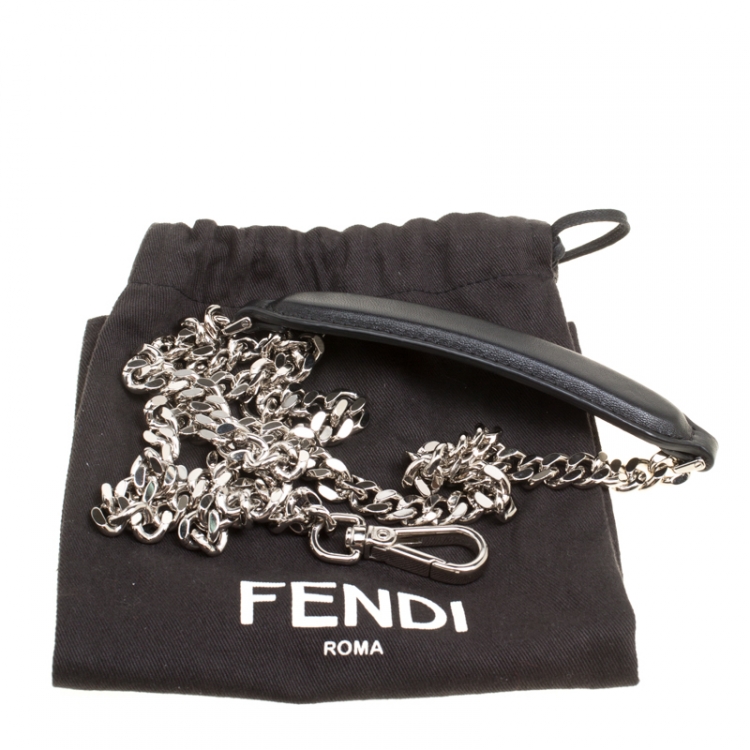 Pre Owned Fendi Black Quilted Leather Dotcom Click Shoulder Bag