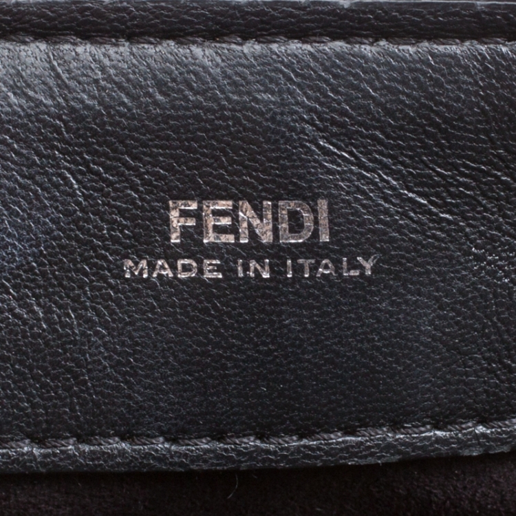 Pre Owned Fendi Black Quilted Leather Dotcom Click Shoulder Bag