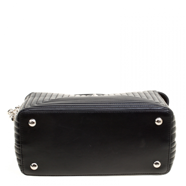 Pre Owned Fendi Black Quilted Leather Dotcom Click Shoulder Bag