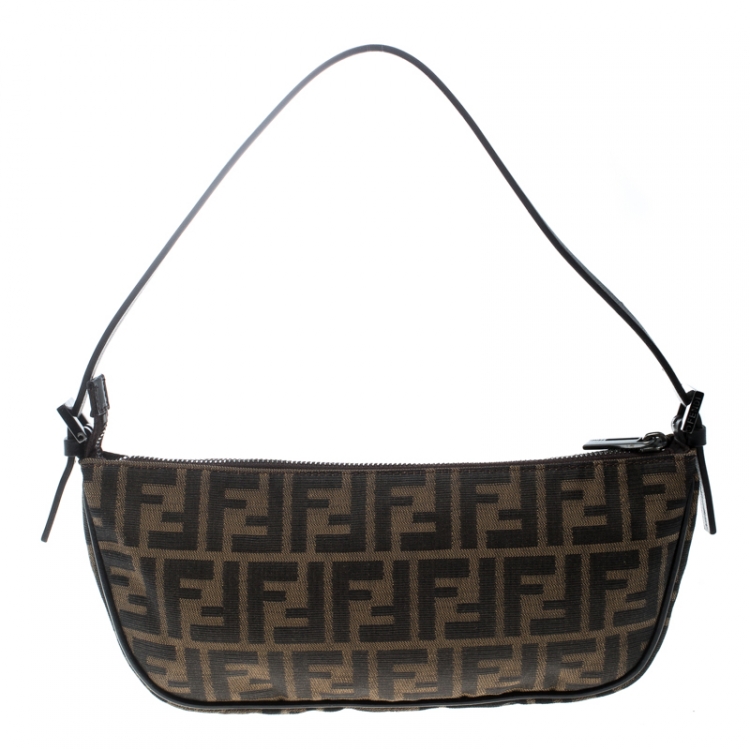 Pre Owned Fendi Brown Zucca Canvas Pochette 