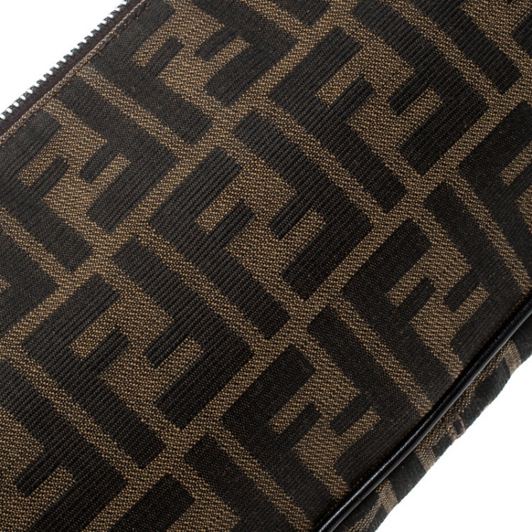 Pre Owned Fendi Brown Zucca Canvas Pochette 