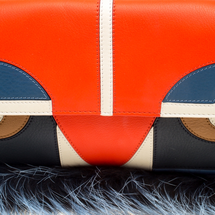 Pre Owned Fendi Multicolor Leather and Fur Monster Baguette Bag