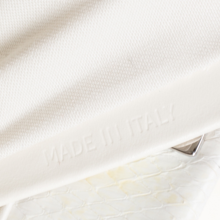 Pre Owned Fendi White Python Mini Peekaboo Top Handle Bag