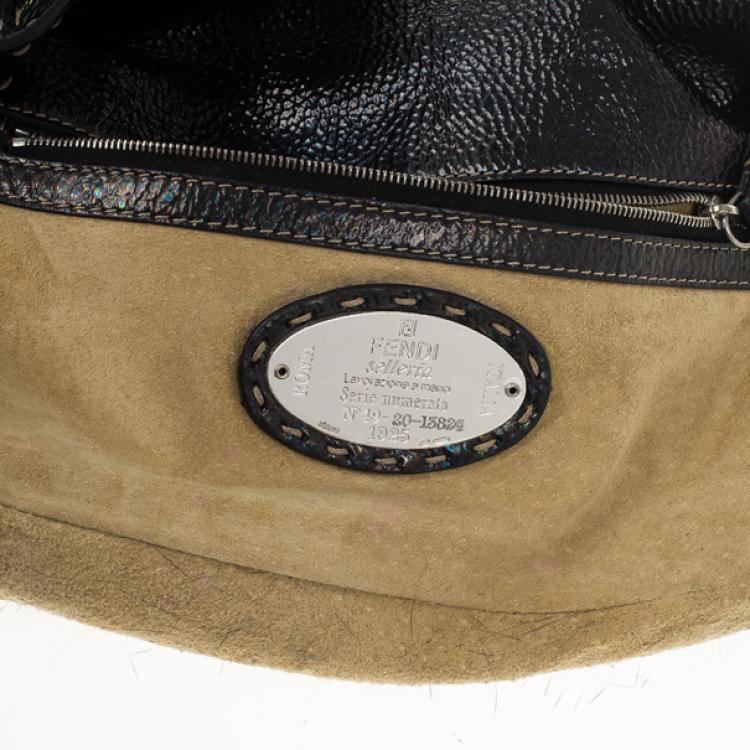 Pre Owned Fendi Black Mink Fur Baguette Bag