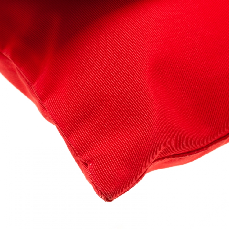 Pre Owned Fendi Red Zucca Fabric Fold Over Clutch