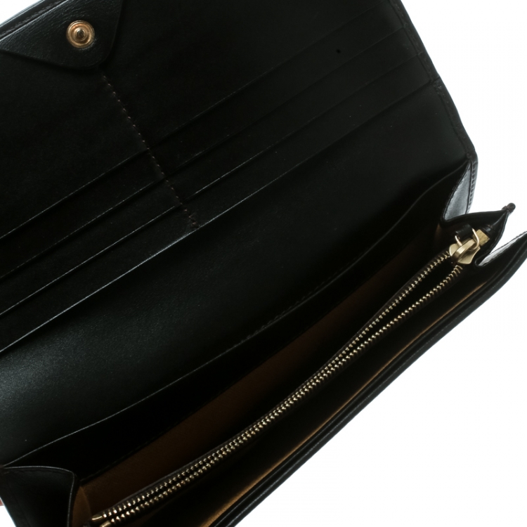 Pre Owned Fendi Tobacco Zucca Canvas Continental Wallet