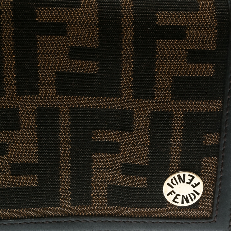 Pre Owned Fendi Tobacco Zucca Canvas Continental Wallet