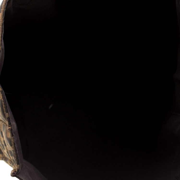 Pre Owned Fendi Brown Zucca Canvas Shopper Tote