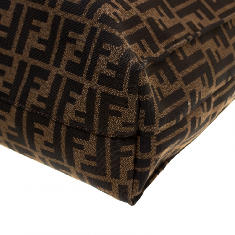 Pre Owned Fendi Brown Zucca Canvas Shopper Tote