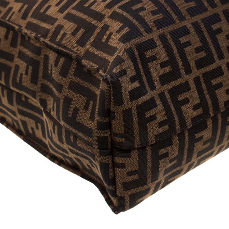 Pre Owned Fendi Brown Zucca Canvas Shopper Tote