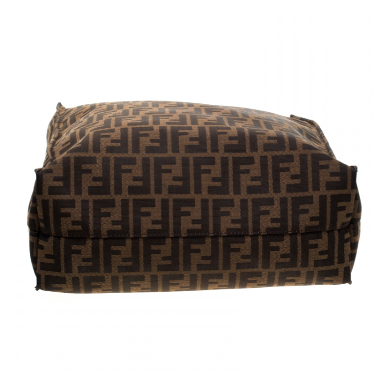 Pre Owned Fendi Brown Zucca Canvas Shopper Tote