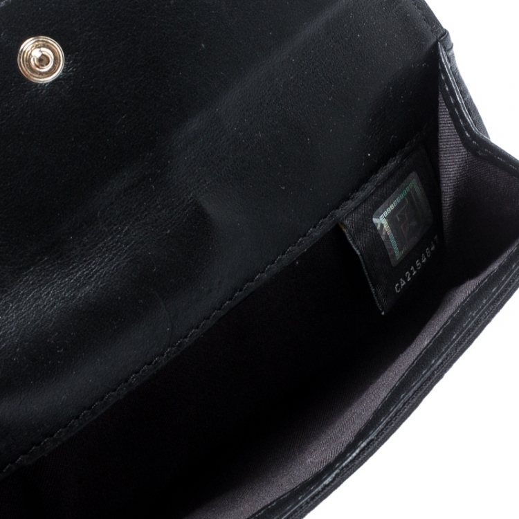 Pre Owned Fendi Black Zucca Canvas Compact Wallet