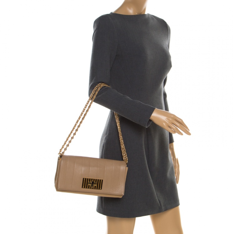 Fendi - Kan I Nude Leather Small Shoulder Bag