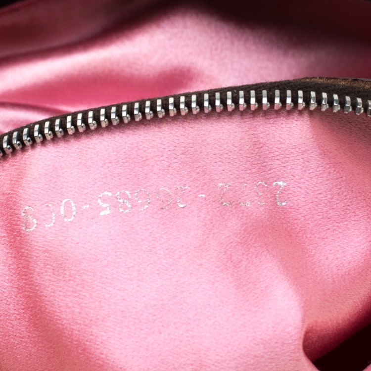 Pre Owned Fendi Blue Rose Embroidered  Denim Baguette