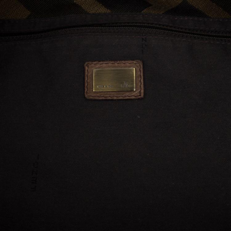 Pre Owned Fendi Brown Chain Zucca Baguette Flap Bag