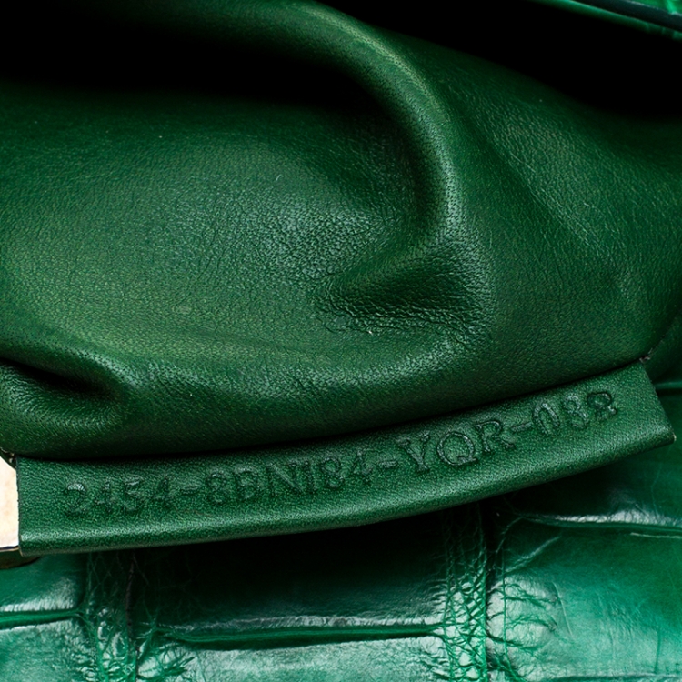 Pre Owned Fendi Green Crocodile Twins Shopper Tote
