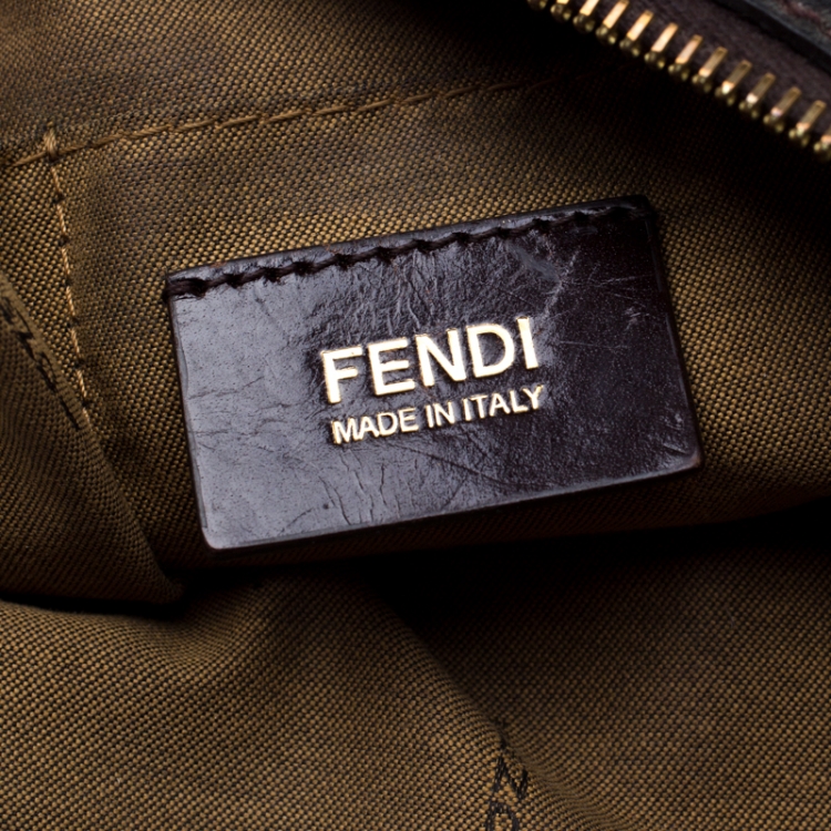 Pre Owned Fendi Tobacco Zucca Canvas Messenger Bag