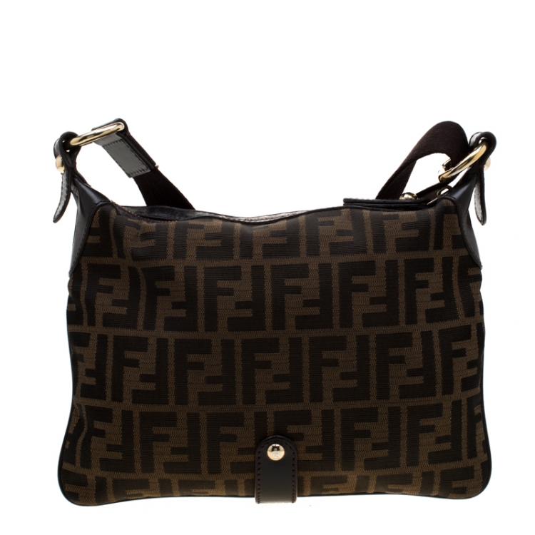 Pre Owned Fendi Tobacco Zucca Canvas Messenger Bag