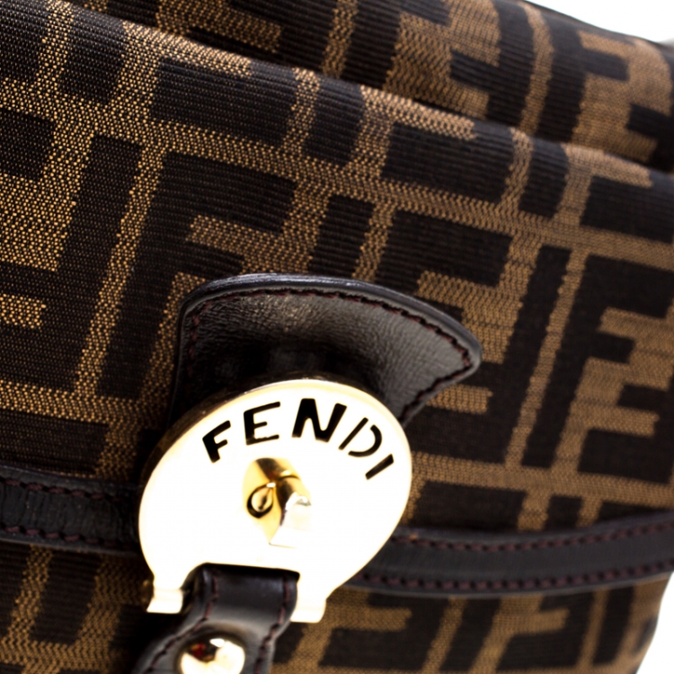 Pre Owned Fendi Tobacco Zucca Canvas Messenger Bag