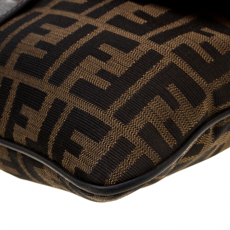 Pre Owned Fendi Tobacco Zucca Canvas Messenger Bag