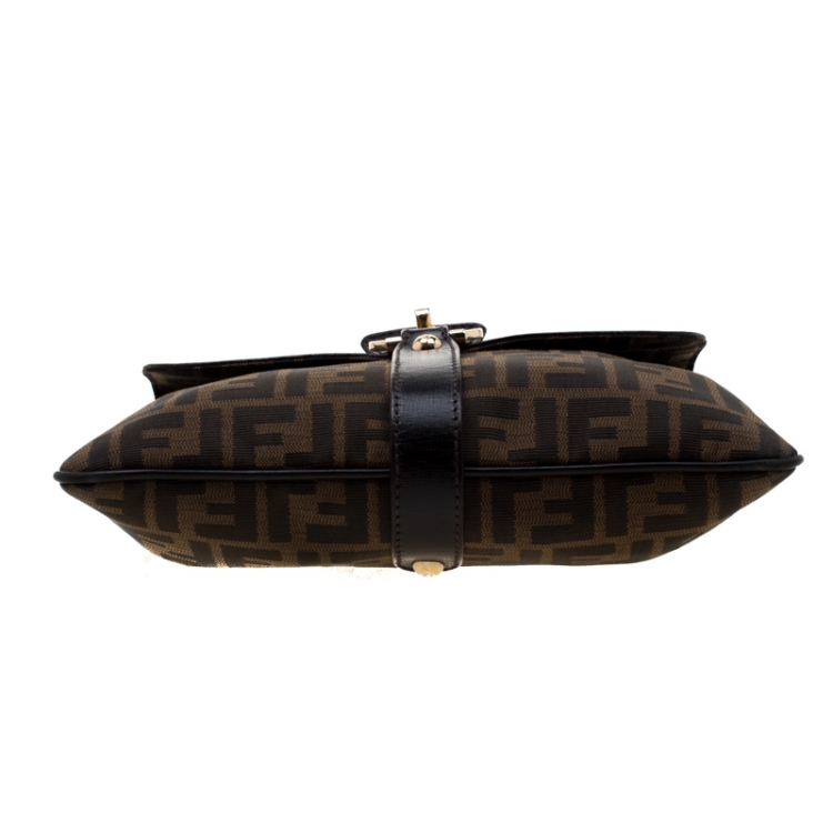 Pre Owned Fendi Tobacco Zucca Canvas Messenger Bag