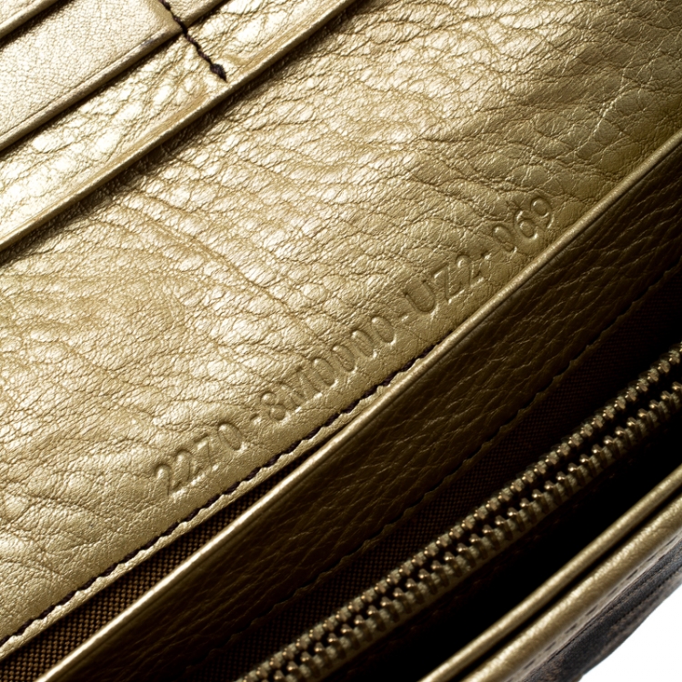 Pre Owned Fendi Tobacco Zucca Canvas and Leather Chef Continental Wallet