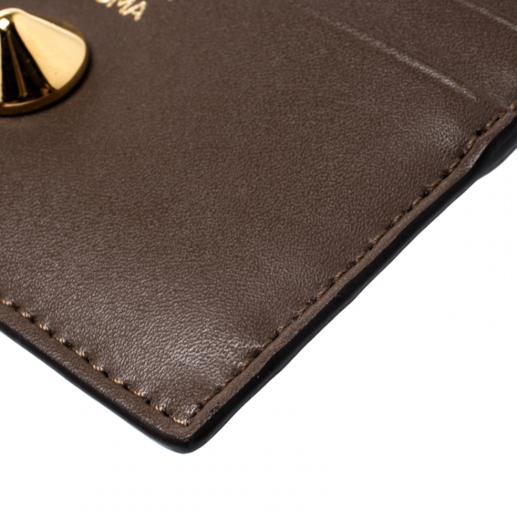Pre Owned Fendi Tri Color Leather 6CC Card Holder