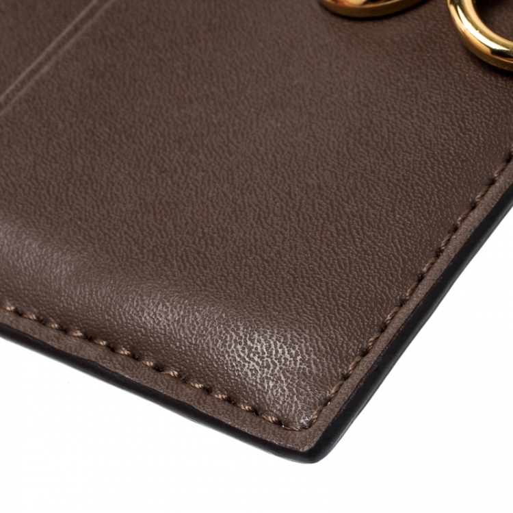 Pre Owned Fendi Tri Color Leather 6CC Card Holder