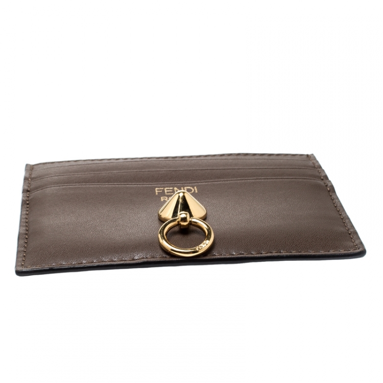 Pre Owned Fendi Tri Color Leather 6CC Card Holder