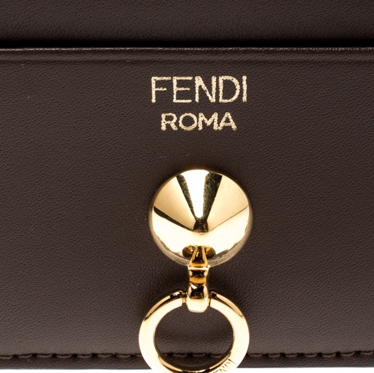 Pre Owned Fendi Tri Color Leather 6CC Card Holder