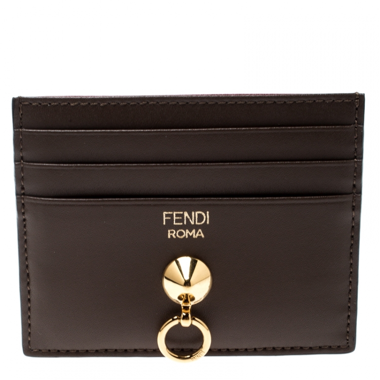 Pre Owned Fendi Tri Color Leather 6CC Card Holder