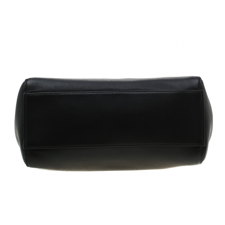 مملوكة مسبقًا Fendi Black Leather Mini Peekaboo Top Handle Bag