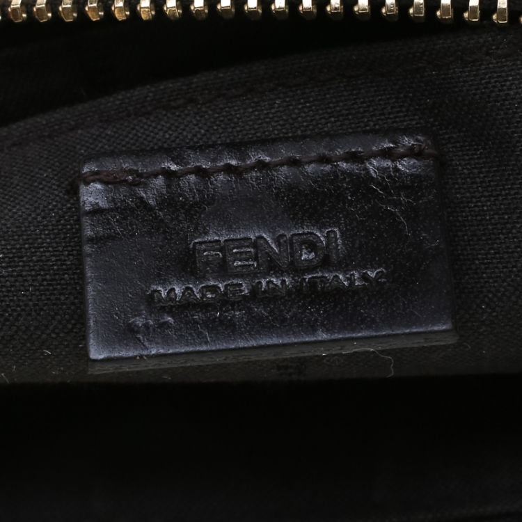 Pre Owned Fendi Tobacco Zucca Canvas Mini Pochette Bag