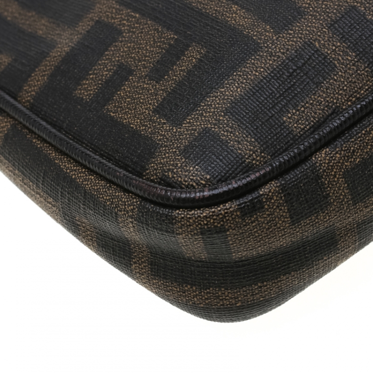 Pre Owned Fendi Tobacco Zucca Canvas Mini Pochette Bag