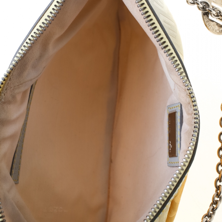 Pre Owned Fendi Yellow Ombre Zucchino Canvas Pochette Bag