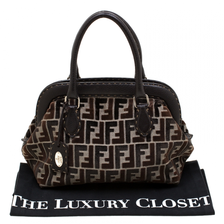 مملوكة مسبقًا Fendi Multicolor Zucca Fabric and Leather Selleria Doctor Satchel 