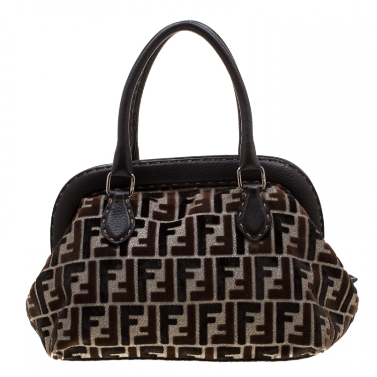 مملوكة مسبقًا Fendi Multicolor Zucca Fabric and Leather Selleria Doctor Satchel 