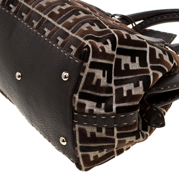 مملوكة مسبقًا Fendi Multicolor Zucca Fabric and Leather Selleria Doctor Satchel 
