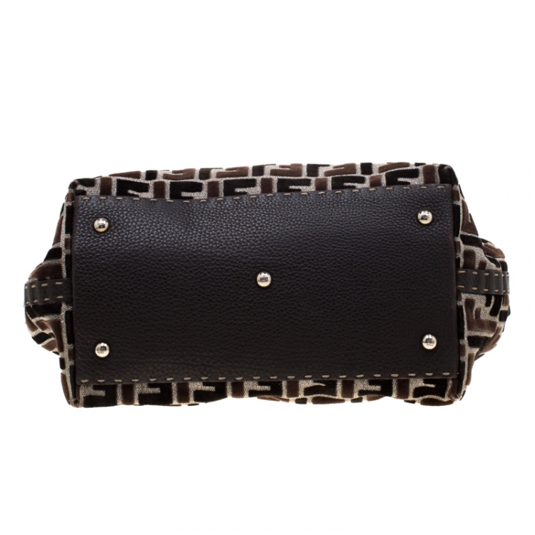 مملوكة مسبقًا Fendi Multicolor Zucca Fabric and Leather Selleria Doctor Satchel 