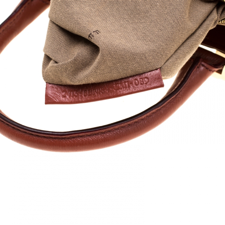 Pre Owned Fendi Rust Leather Twins Shopper Tote